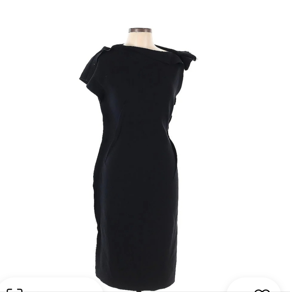 Vintage 2013 Lanvin Jeanne Lanvin  One Shoulder Black Evening Dress